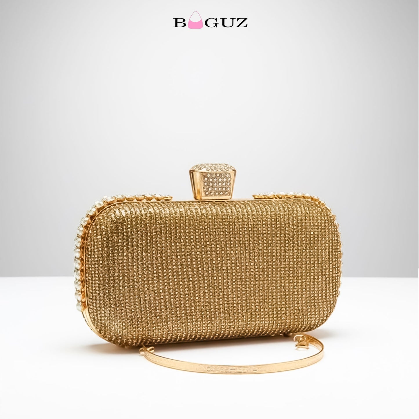 Luxury Silver Crystal Evening Clutch Bag