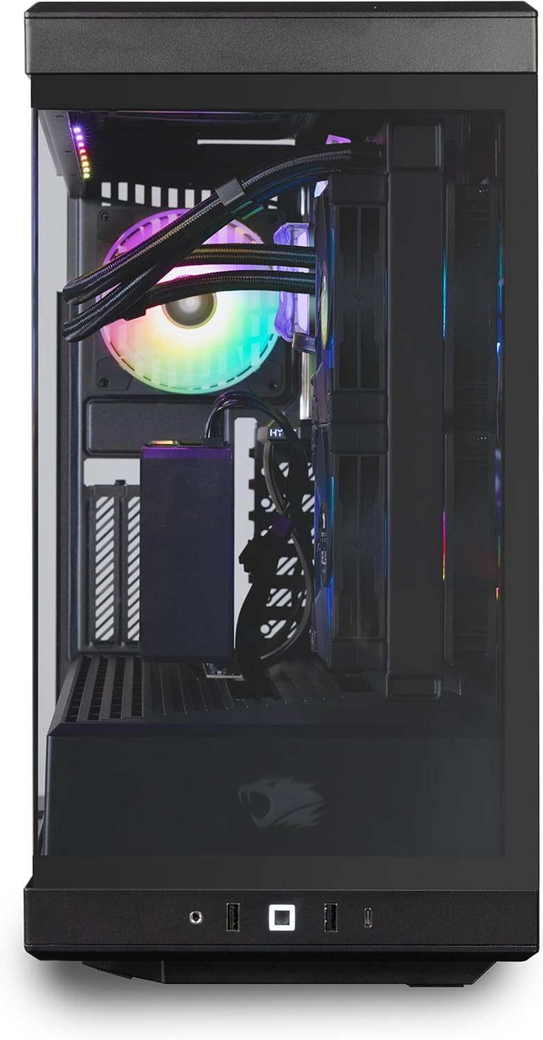 iBUYPOWER Y40 PRO Black Gaming PC Desktop Computer AMD Ryzen 9 7900X CPU, NVIDIA GeForce RTX 5070Ti 16GB GPU, 32GB DDR5 RGB 5200MHz RAM, 2TB NVMe SSD, Windows 11 Home, Keyboard, Mouse - Y40BA9N57T01