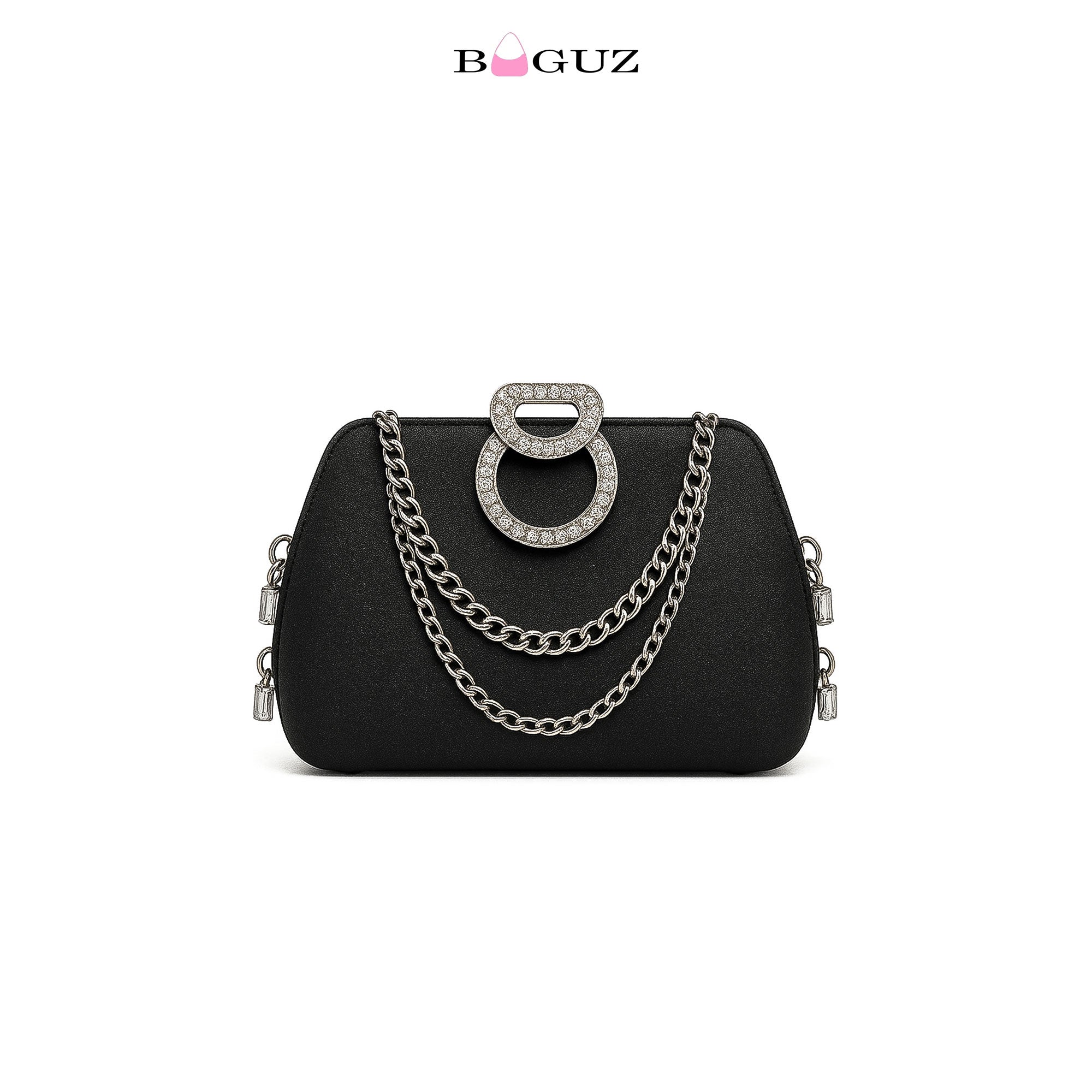 Black Crystal Chain fancy clutch