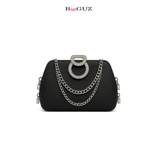 Black Crystal Chain fancy clutch
