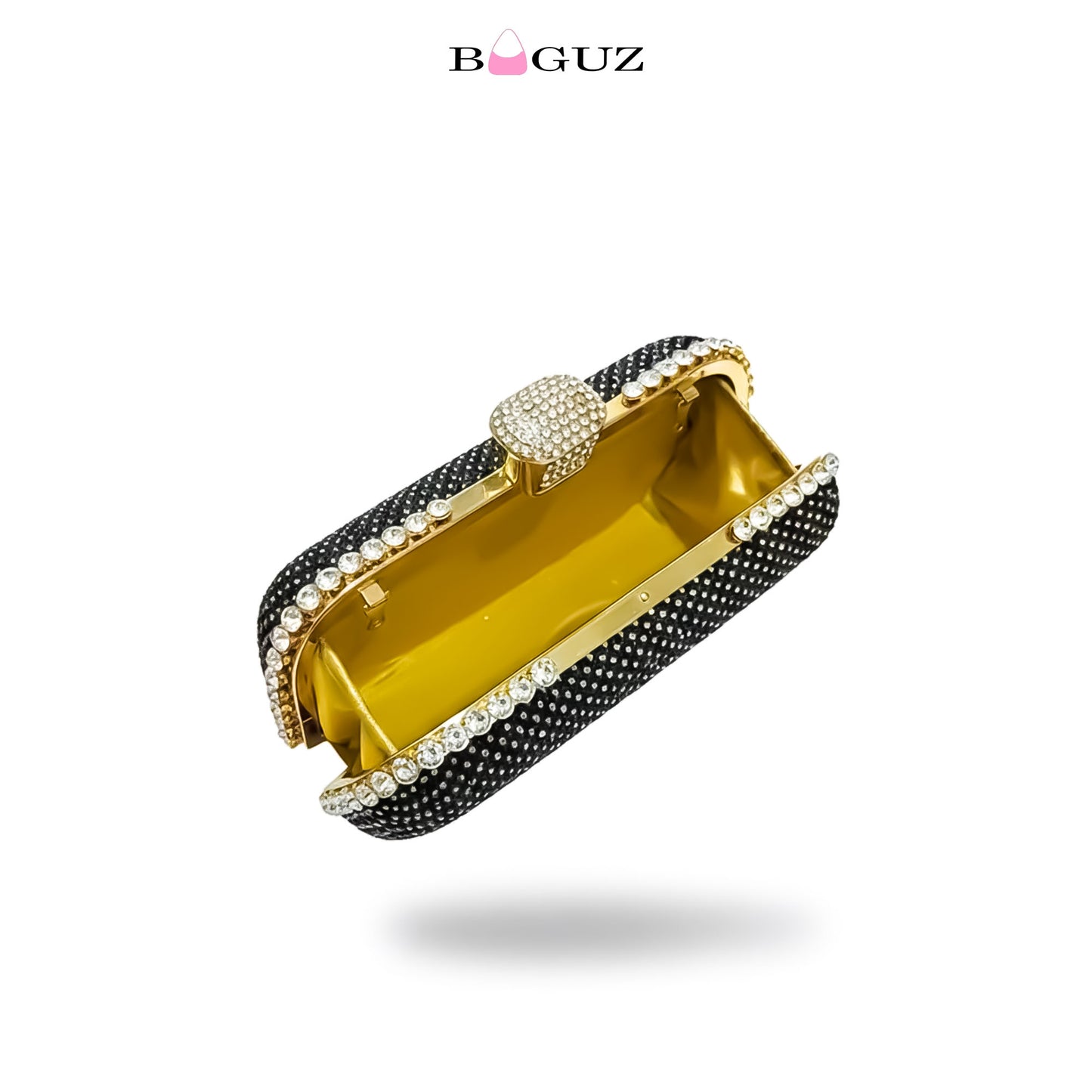 Luxury Black Crystal Evening Clutch Bag