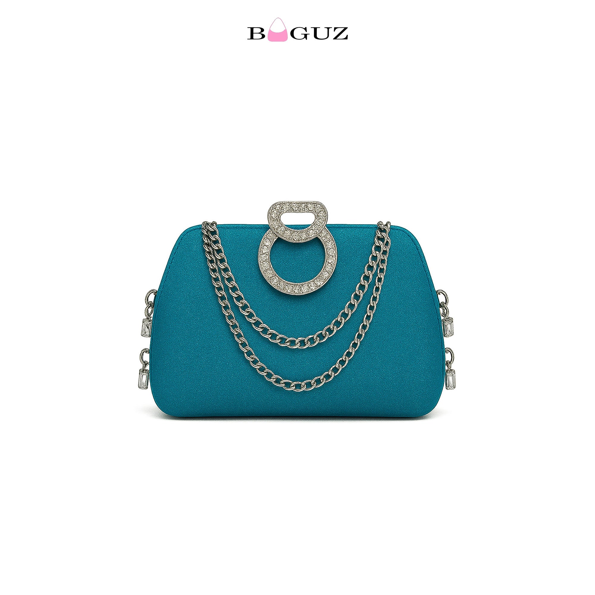 Blue Crystal Chain fancy clutch