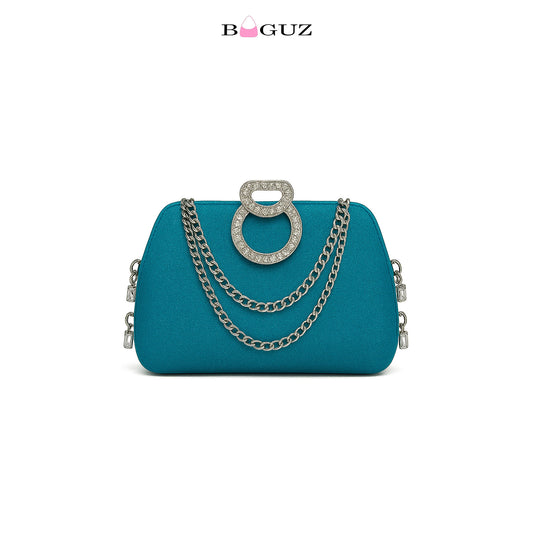 Blue Crystal Chain fancy clutch