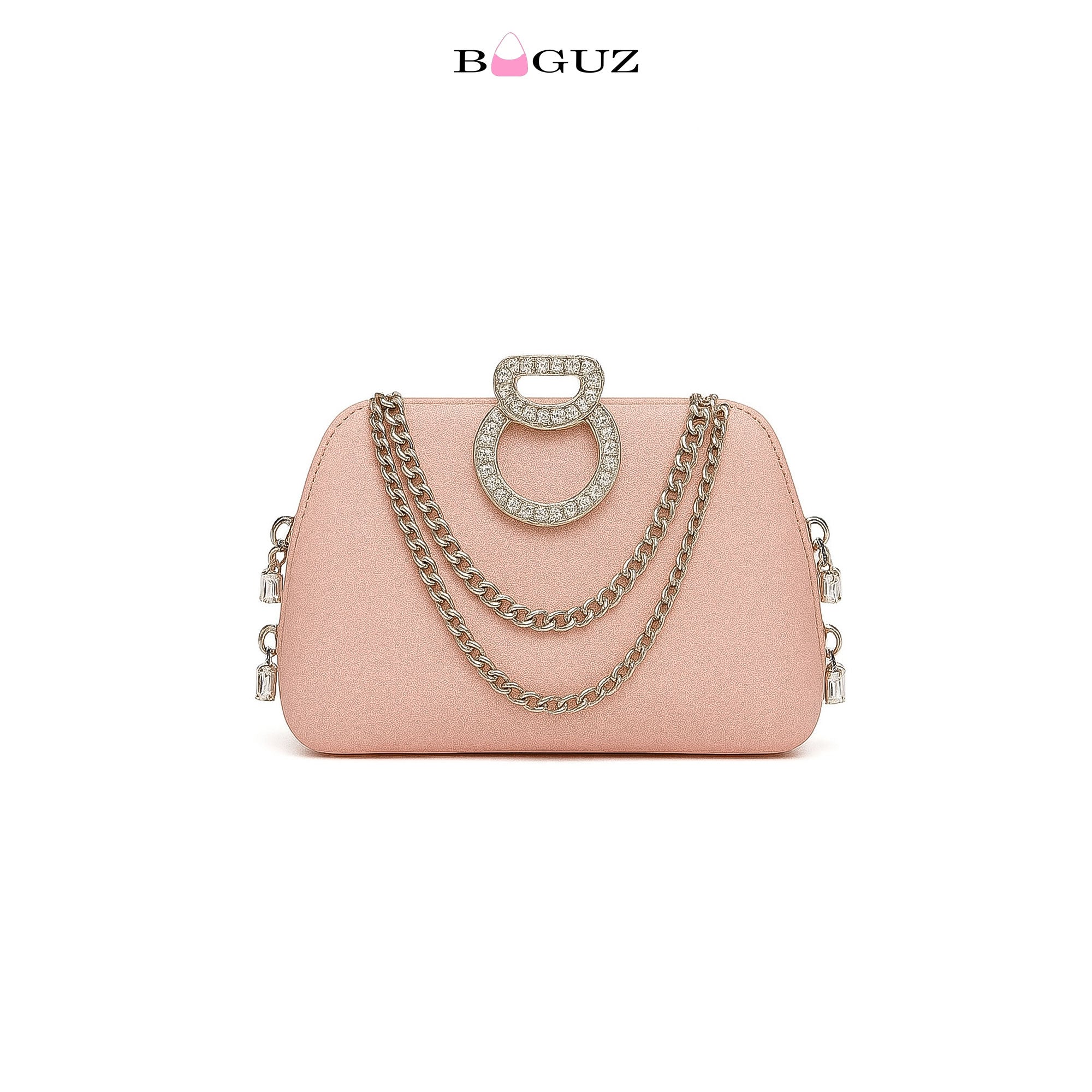 Pink Crystal Chain fancy clutch