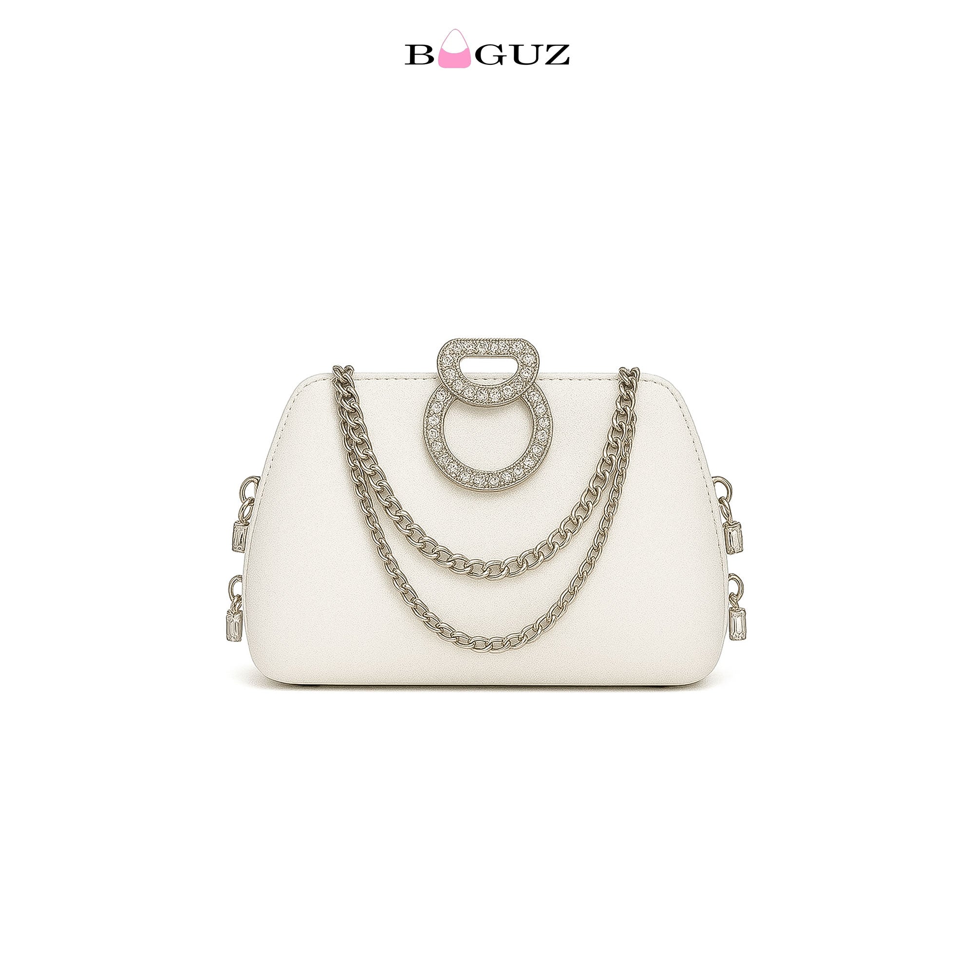 White Crystal Chain fancy clutch