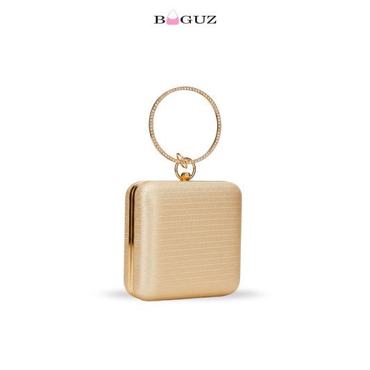 BAGUZ Aurora Square Gold Hand Clutch