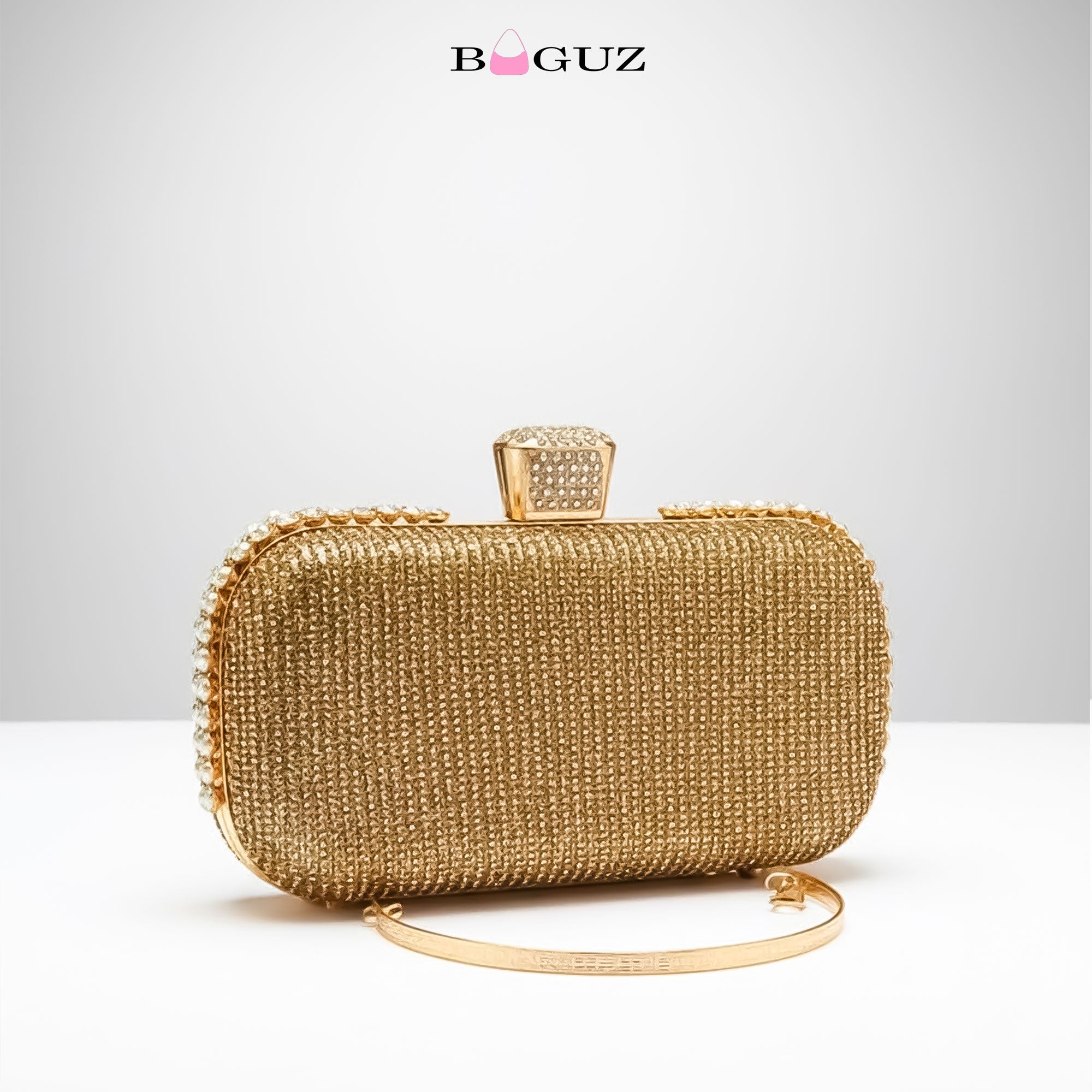 Luxury Golden Crystal Evening Clutch Bag