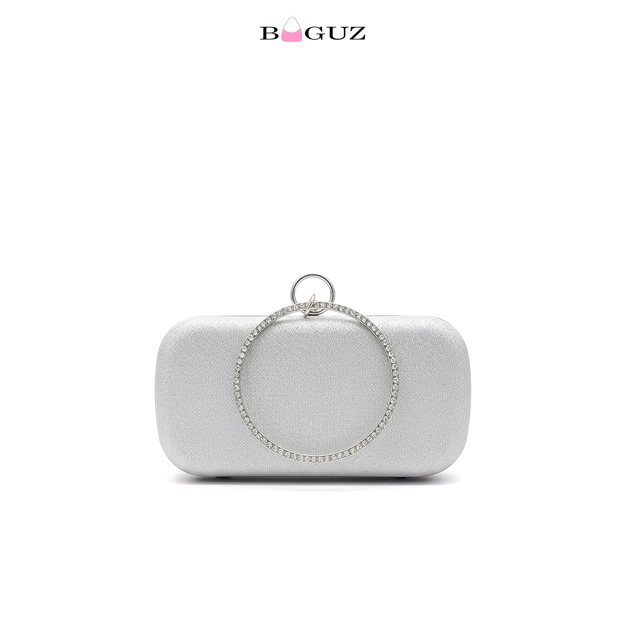 BAGUZ Aurora Rectangle Silver Hand Clutch