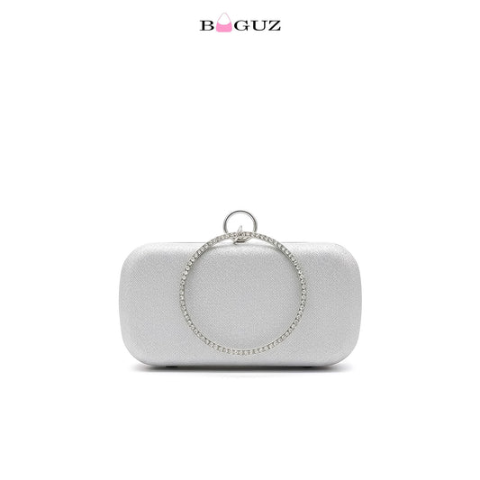 BAGUZ Aurora Rectangle Silver Hand Clutch